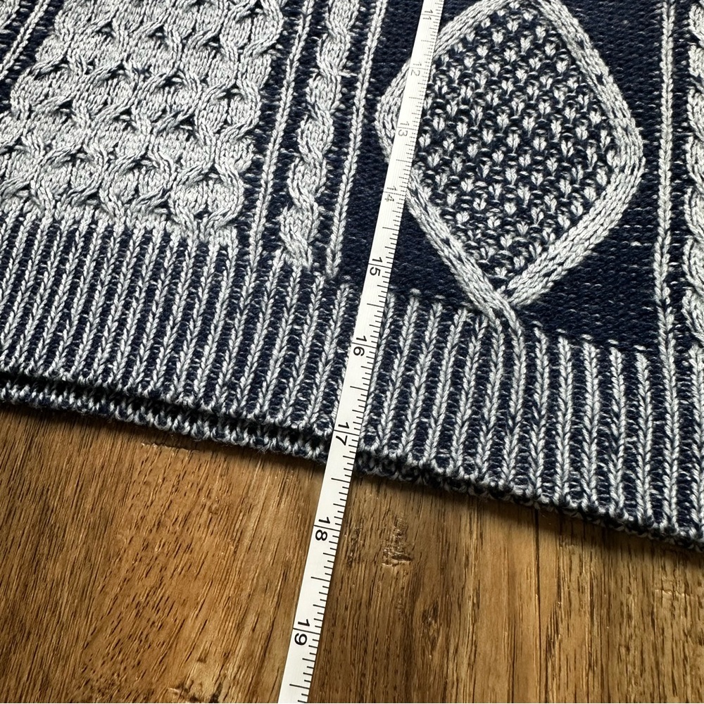 Willow‎ & Wind Knitted Sweater, Cropped, Navy, Light Grey, Oversized, Large - Picture 12 of 12
